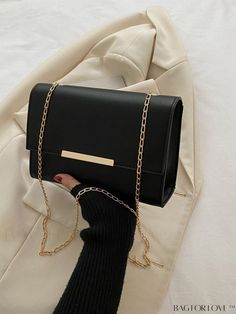 BagForLove - Modern Metal Chain Flap Square Bag for Chic Decor Chain Crossbody Bag, Casual Design, Vintage Casual, Chain Bag