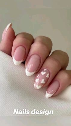 Simple Gel Nails, Summery Nails, Casual Nails, Makijaż Smokey Eye, Short Acrylic Nails Designs, Heart Nails, Healthy Nails, Nail Arts, Valentine's Day Nails