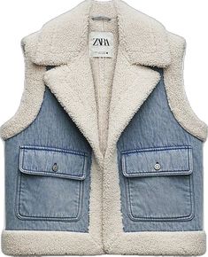 Athleisure Dress, Middle Age Fashion, Winter Chic, Fashion Attire, Zara Woman, Lapel Collar, Denim Vest, Denim Top, Denim Fabric