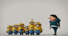 a group of minion characters standing next to each other