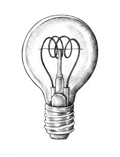 a drawing of a light bulb