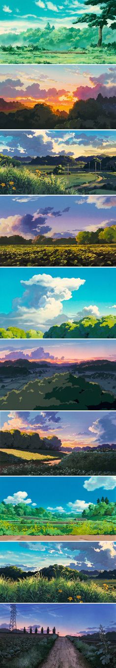 four different pictures of the same landscape