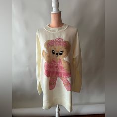 Dolls Kill Cuddle Buddy Knit Sweater Sugar Thrillz New With Tags Pink Pom Poms, Bolero Sweater, Pastel Sweater, 70’s Style, Aztec Sweater, Sugar Thrillz, White Knit Sweater, Cuddle Buddy, Sweater Trends