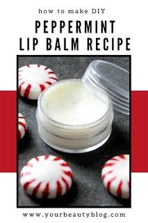 peppermint lip balm recipe with red and white candy canes