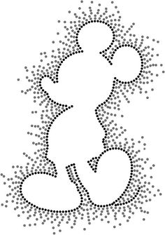 a mickey mouse made out of small dots