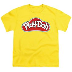 Play Doh Kids T-Shirt Logo Yellow Tee A Play Doh Logo Kids T-shirt 100% cotton Officially Licensed Perfect for every fan Machine wash cold with similar colors. Dry low heat Play Doh Party, Logo Yellow, Yellow Tees, Mens Workout Shirts, Printed Clothing, Yellow T Shirt, Top Baby Products, Play Doh, Kids Logo