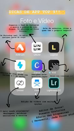 an image of the different app icons displayed on a screen with blurry lights in the background