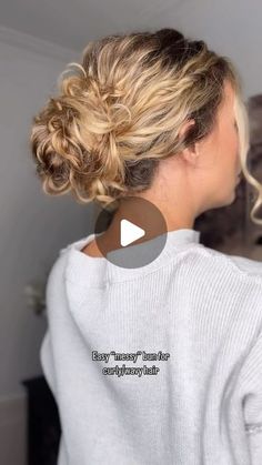 Candace Stuller on Instagram: "Saves a messy hair day every time! Also works as a high bun. Pin as needed!⁣
⁣
Yes or no?! Save to try later⁣
⁣
#hairblogger #curlyhairstyles #hairtutorial #hairstyleoftheday" Curly Hair High Bun, Buns For Work, Curly Hair Buns, Exercise Hair, Easy Messy Bun, Women's Haircuts, Gifts To Sew, Hairstyles Color, High Bun