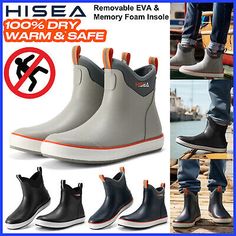 ad eBay - HISEA Men Ankle Fishing Deck Boot Waterproof Non-Slip Memory Foam Rain Work Boot - Buy Now, click the link (eBay) Deck Boots, Men Footwear, Clothing Men, Work Boot, Mens Shoes Boots, Farm Yard, Hunting Fishing, Work Boots, Mens Casual Shoes