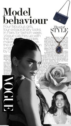 a woman in black and white with a rose on her neck is featured in the new york style magazine