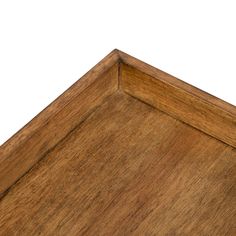 the corner of a wooden table with white background