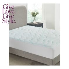 an image of a bed with the words give love give style on it