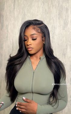 @ad0reamiya Girls Hairstyles Braids, Hair Laid, Body Wave Hair, Hair Crush, Baddie Hairstyles, Love Hair, Trendy Hairstyles, Weave Hairstyles