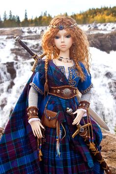 Celtic Dress, Sculpted Doll, Fantasy Doll