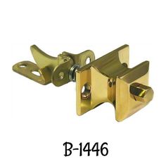 brass plated cabinet door latch with two handles and one bolt on the front side