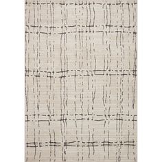 a white rug with black lines on it