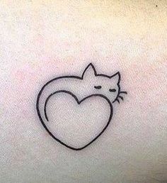 a cat with a heart tattoo on it's back side ribcacture