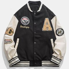 $95.95 Jacket Silhouette, School Jacket, Couple Jacket, Retro Baseball