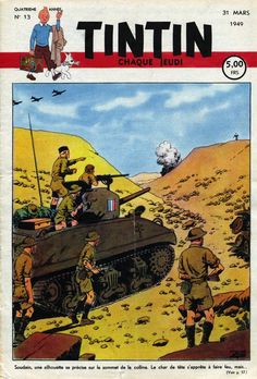 an old comic book with soldiers and tanks