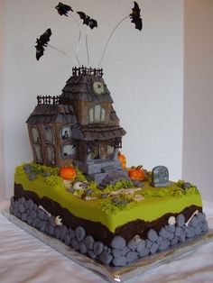 a halloween themed cake on a table