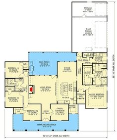 the first floor plan for this house shows the living room and dining area, as well as