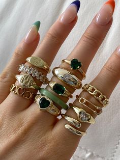 Evry Jewels rings Team Green, Indie Jewelry, Nail Ring, Dope Jewelry, Nail Jewelry, Funky Jewelry, Cute Rings, Hand Jewelry, Girly Jewelry