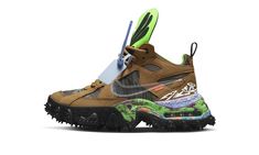 The Off-White x Nike Air Terra Forma “Wheat” is one of two debut colorways of the late-Virgil-Abloh-designed silhouette.  Heavily inspired by classic Nike hiking boots, the Air Terra Forma was one of the last models designed by Abloh along with his Off-White team.  The bold silhouette features a mid-top boot design in the classic “Wheat” color scheme with a suede and heavy canvas upper, extra-chunky sole unit with visible Nike Air in the heel, multicolor marbled foam midsole, and ample tread on Nike Dunk High, Nike Shox, Air Jordan 3, Mens Nike Air, 12th Man, Jordan 5, Jordan 3, Nike Cortez, Sneakers Men Fashion