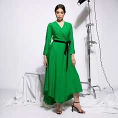 Crafted from breathable viscose, this long green dress features a chic asymmetric hem, includes functional side pockets that adds a modern, flowy touch to your look. The 1/3 sleeve length offers just the right amount of coverage, making it perfect for both transitional and warm weather. Designed for effortless style and comfort. 100% viscose Long Green Dress, Green Maxi Dress, Build A Wardrobe, Green Maxi, Stocking Fillers For Her, Maxi Dress Green, Mens Jewelry Bracelet, Dress C, Jade Green