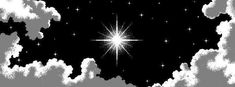 the star is shining in the sky above clouds