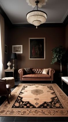 a living room filled with furniture and a rug