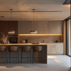 the kitchen is clean and ready to be used as a dining room or office space