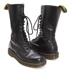 Dr. Martens 14 Eyelet Tall Boot Size 7 Long Doc Martens, Tall Doc Martens, Long Combat Boots, Black Tall Boots, Shoes Dr Martens, Dr Martens Black, Tall Boot, Dr Martens Shoes, Martens Shoes