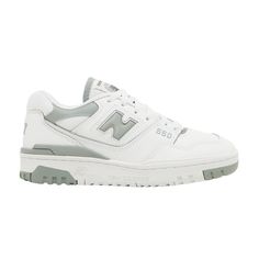 Find NEW BALANCE Wmns 550 ' Juniper on Editorialist. The New Balance Women’s 550 ‘White Juniper’ utilizes smooth white leather on the upper, contrasted by hits of pale green on the low-cut collar, TPU heel clip and signature ‘N’ logo. Additional branding elements include a woven New Balance tongue tag and a Flying NB graphic stamped on the back heel. Undergirding the sneaker is a durable rubber cupsole, featuring an interior foam wedge for lightweight cushioning. New Balance 550 Juniper, Goat Sneakers, New Balance White, 2024 Wishlist, N Logo, Balance 550, Daily Fashion Inspiration, True Memes