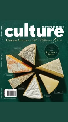 a magazine cover with cheese slices on it