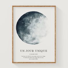 an art print with the words un jour unique on it