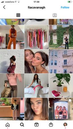 the instagram page is filled with pictures of women in different outfits and colors, including pink