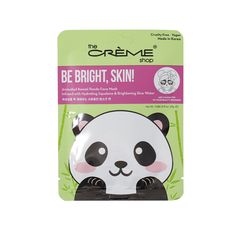 Be Bright, Skin! Animated Kawaii Panda Face Mask Animated Sheet Masks The Crème Shop Panda Face, Skin Regimen, Kawaii Panda, Rice Water, Luminous Skin, Dry Face, Licorice Root Extract, Hydrating Mask, Licorice Root