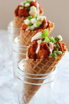 Recipe For Buffalo Wings, Cone Recipes, Cheese Waffles, Buffalo Wing, Blue Cheese Dressing