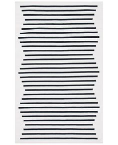 a black and white striped rug on a white background, with horizontal lines in the middle