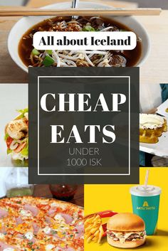 a collage of different foods and drinks with the words cheap eats under $ 1k