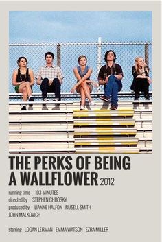 the perks of being a wallflower 2012 poster with four people sitting on bleachers