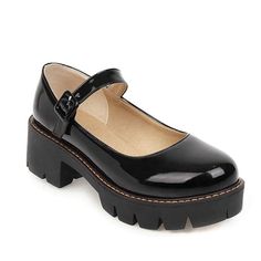 Mary Janes Platform, Candy Shoes, Chunky Pumps, Oxford Platform Shoes, Rough Heels, Candies Shoes, Buckle Loafers, Womens Mary Janes, Womens Chunky Heels