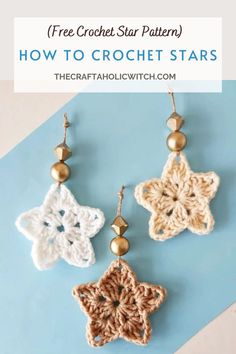 How to Crochet Stars Crochet Star Pattern, Crochet Star Patterns, Crochet Star, Crochet Xmas, Earrings Patterns, Crochet Jewelry Patterns, Crochet Earrings Pattern, Simple Crochet, Crochet Ornaments