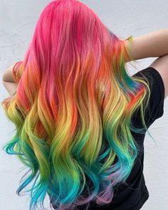 Rainbow Hairstyles, Romantic Braid, Cool Hair Designs, Short Hair Model, Wedding Braids, Rainbow Hair Color