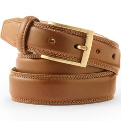 Our Lands’ End Men’s Glove Leather Belt with lead-free harness buckle offers modern sophistication to any dressed-up look. Beautifully crafted with Italian faced leather and heat-creased edges this sturdy leather belt is constructed with 100% genuine full-grain cow leather with a pebble grain. Soft smooth and sophisticated. Full-grain leather belts are stronger sturdier and more durable than faux-leather belts sure to stand up to everyday wear tear and tugging. Plus the full-grain leather is bre Men Belts, Simple Look, Construction Details, Leather Stand, Dressy Pants, Faux Leather Belts, Special Occasion Outfits, Mens Gloves, Leather Belts