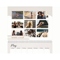 a wall calendar with pictures of people on it