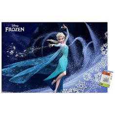 the frozen princess figure is shown in this image, with snowflakes on it