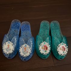 Brand New Disney Princess Play Heels. Set Of Two. Little Mermaid & Cinderella. Disney Heels, Minnie Mouse Dress Baby, Halle Bailey Little Mermaid, Blue Ugg Boots, Minnie Mouse Slippers, Frozen Shoes, Disney Princess Shoes, Shoes Disney, Stark Family