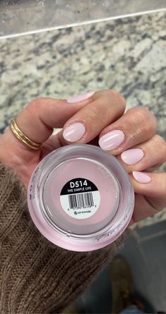 Light Pink Sns Nails Powder, Pale Pink Manicure Ideas, Best Sns Dip Colors, Sns Dip Nails Colors, Pink Natural Dip Nails, Sns Dipping Powder Colors, Cre8tion Dip Powder, Sns Round Nails, Soft Pink Sns Nails