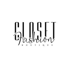 the word closet fashion is written in black ink on a white background, and it looks like